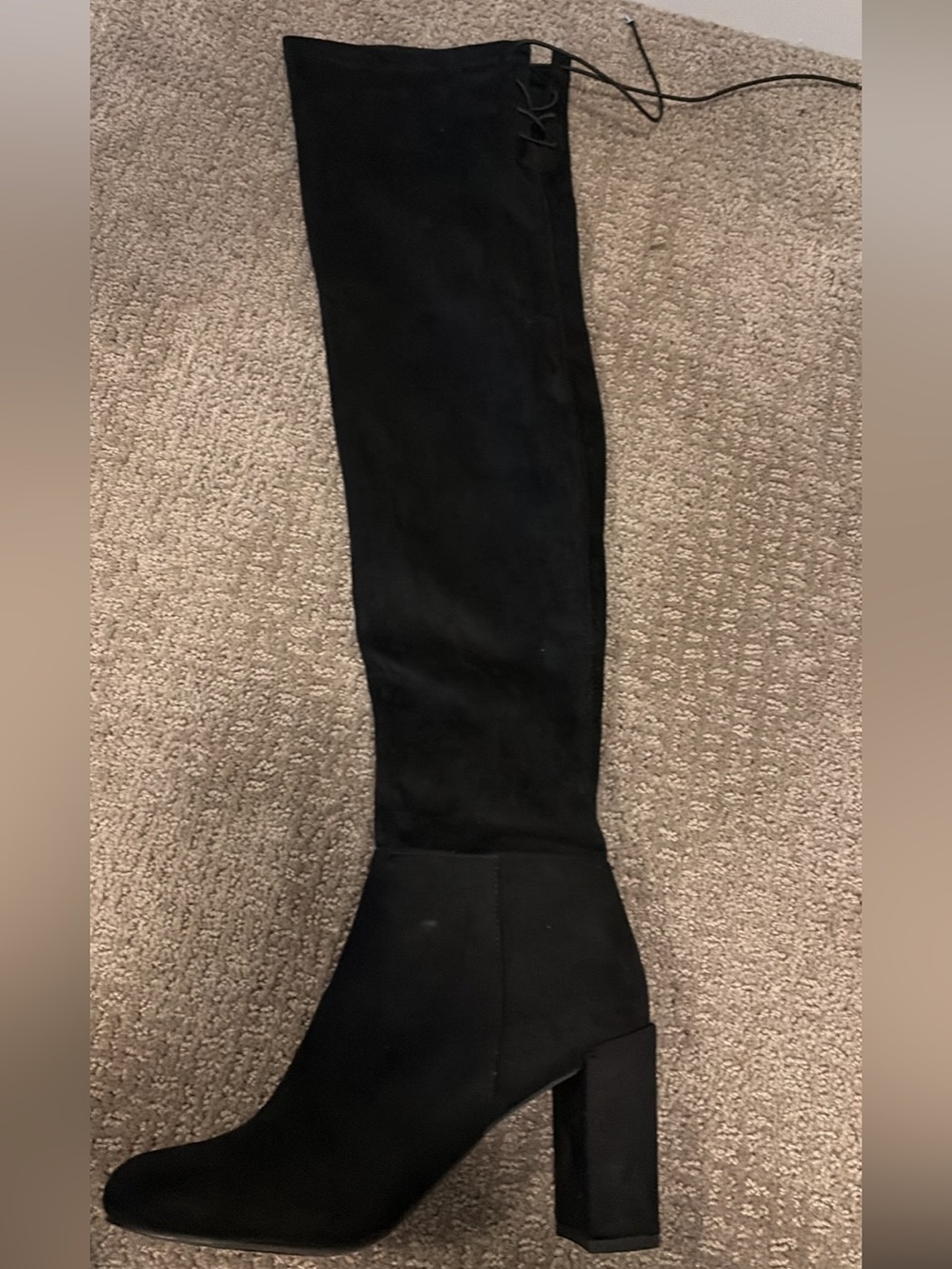 Chinese Laundry Black Over-the-Knee Block Heel Boots